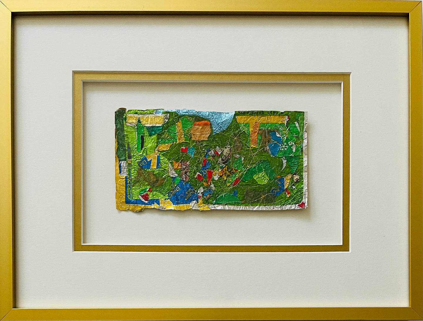 Gladys Hack Goldstein, Foil Collage in Green and Gold