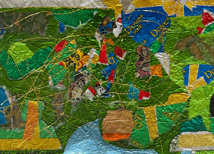 Gladys Hack Goldstein, Foil Collage in Green and Gold