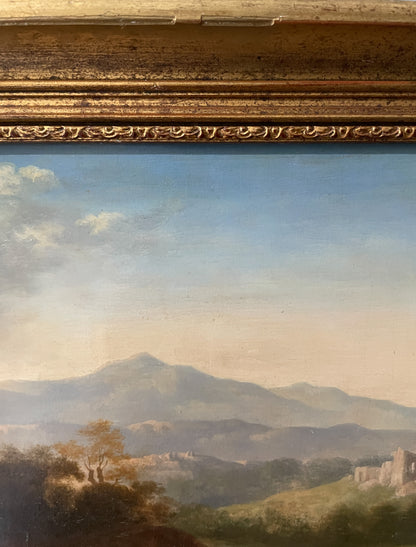 Classical Landscape, 17th Century, Ornately Framed