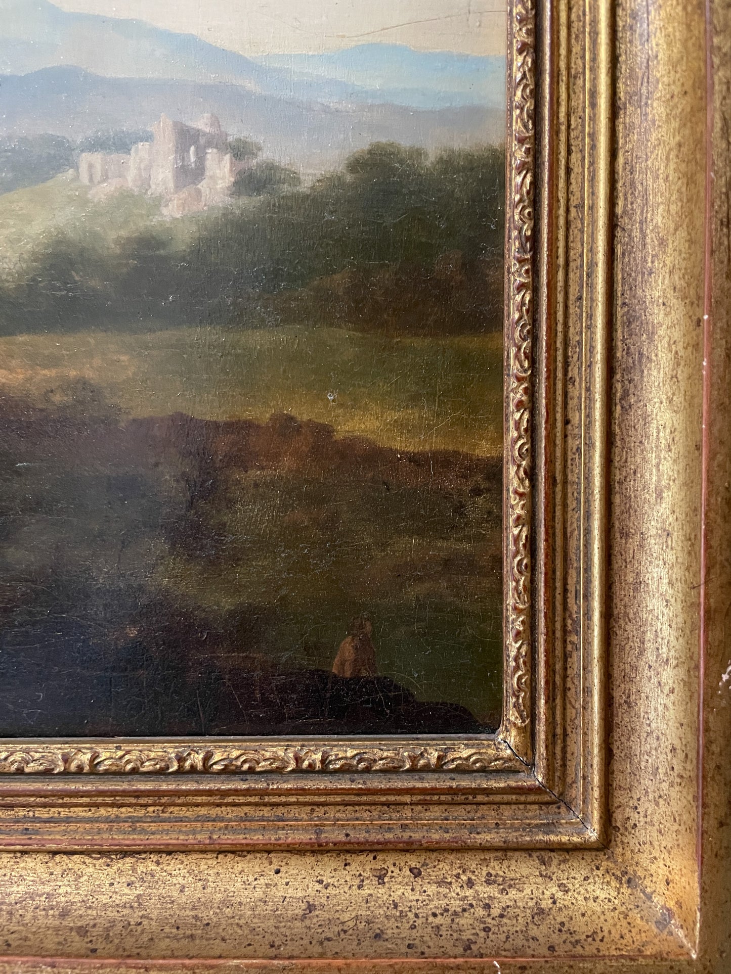 Classical Landscape, 17th Century, Ornately Framed